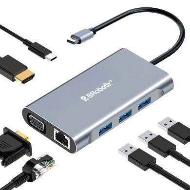 Docking Station USB C - 7 EN 1, HDMI/RJ45 RJ45 10/100 A/USB C/VGA. BROBOTIX 60001202 Docking Station USB C - 7 EN 1, HDMI/RJ45 RJ45 10/100 A/USB C/VGA. BROBOTIX 60001202
